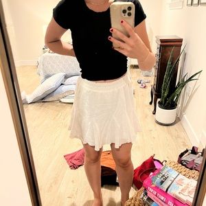 White mini skirt